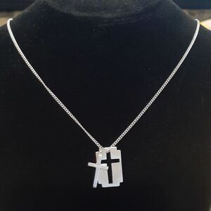 S925 Sterling Silver Cross Pendents Necklace New In Box Unisex